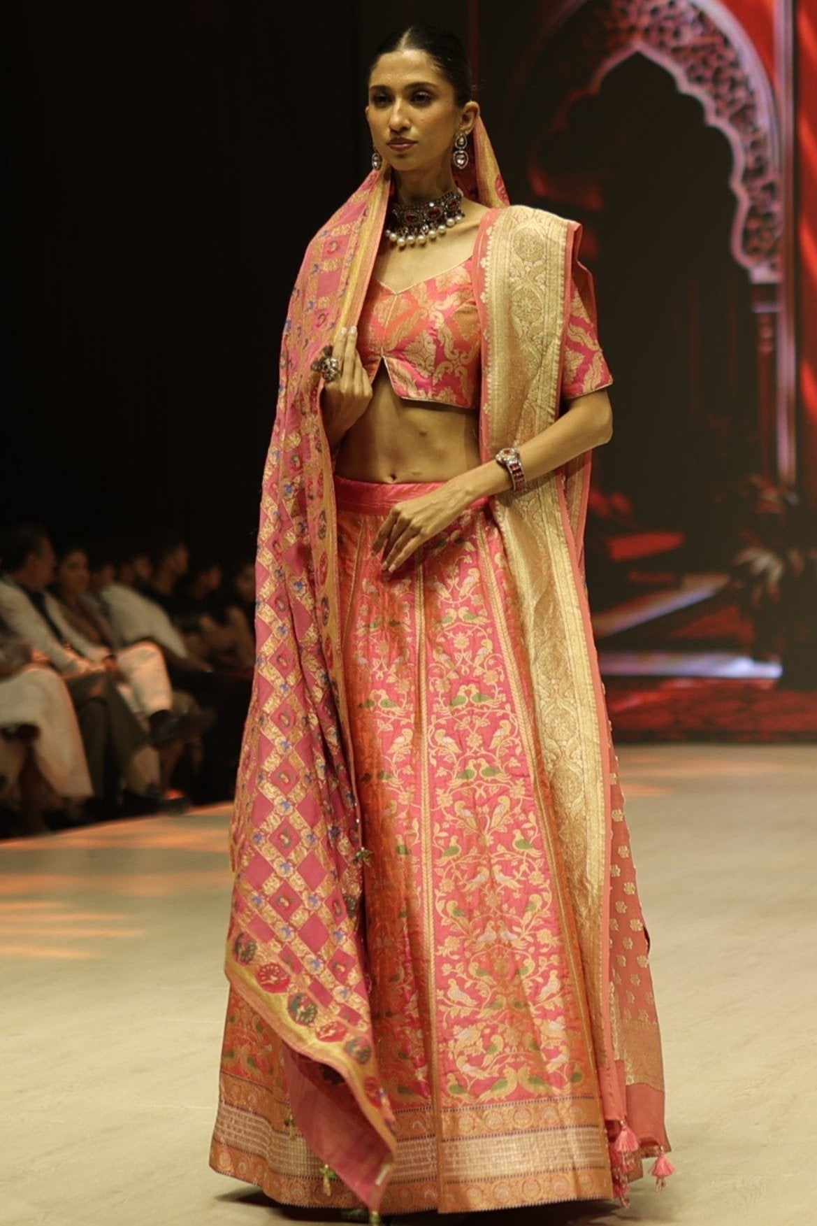 Pure Handloom Katan Silk Lehenga Set with Khadi Georgette Dupatta