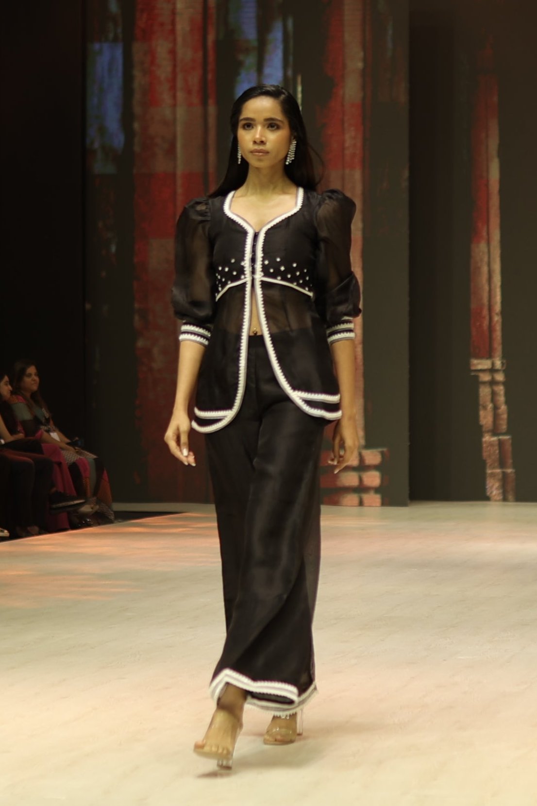 Elegant Black Organza Silk Western Wear Outfit